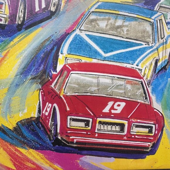 Vintage Race Car Wall Hangings Sam Balard Set Of 2 Prints Black Frames NASCAR - Picture 5 of 11